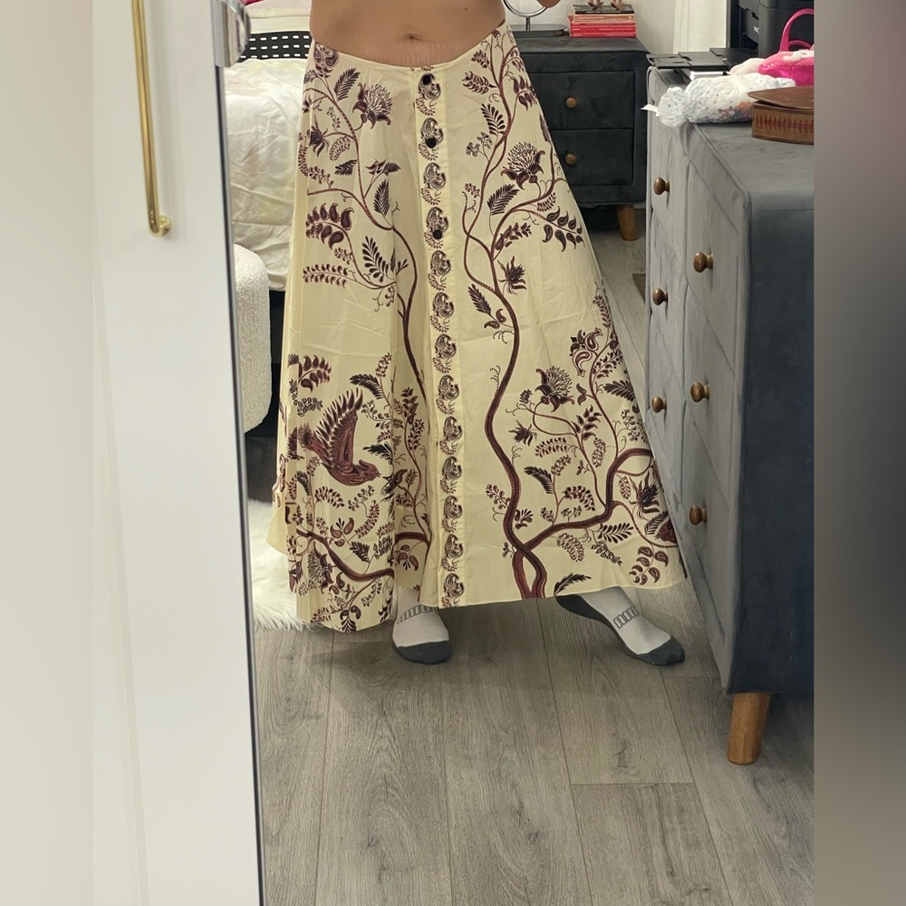 Dior Brown Pleated Maxi A-Line Skirt